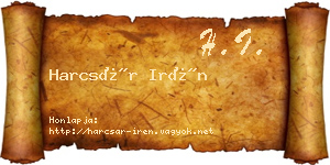 Harcsár Irén névjegykártya